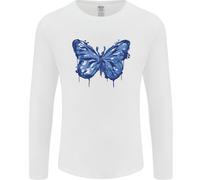 Maglietta A Maniche Lunghe Dripping Blue Butterfly Rhopalocera Uomo
