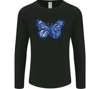 Maglietta A Maniche Lunghe Dripping Blue Butterfly Rhopalocera Uomo