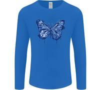 Maglietta A Maniche Lunghe Dripping Blue Butterfly Rhopalocera Uomo