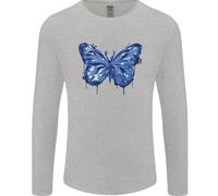 Maglietta A Maniche Lunghe Dripping Blue Butterfly Rhopalocera Uomo