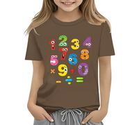 Maglietta a maniche lunghe per ragazze, grande, con numero 2025, per la scuola, la matematica, per gli amanti della matematica, vestiti per 10 ragazze (marrone, 12-13 anni)