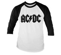 Maglietta A Maniche Lunghe Retro Nera Con Logo AC/DC Ufficialmente Licenziata