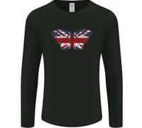 Maglietta A Maniche Lunghe Uomo Bandiera Britannia Farfalla Union Jack
