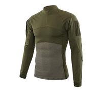 Maglietta a Maniche Lunghe Uomo Maglietta Tattica Outdoor Militare Combat Esercito Caccia Traspirante Magliette Casual Camouflage T-Shirt Verde L