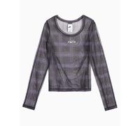 Maglietta a quadri Slim a maniche lunghe Nike Sportswear Mesh per donna