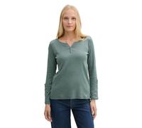 Maglietta a righe a maniche lunghe da donna TOM TAILOR con top Henley stretch NU