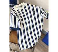 Maglietta a righe blu semplice per uomo taglia oversize, adatta per la scuola, le uscite, i regali agli amici 2XL,3XL,4XL,5XL,6XLA strisceTessuto in maglia