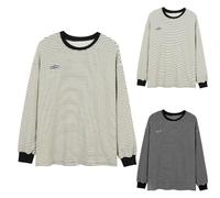 Maglietta a righe da donna, autunno, 2026, a maniche lunghe, girocollo, Nero , L