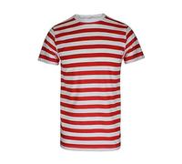 Maglietta a righe rosse e bianche per uomo e donna, maglietta a righe da donna, abito elegante, maglietta per feste, Rosso e bianco, S
