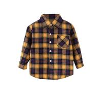 Maglietta a spalla per bambini Little Boys Girls Baby Red Plaid Flannel Shirt Jacket Long Sleeve Down Flannel Shirt Plaid Tops Girl Boy Clothes 5 giochi, giallo., 7-8 Jahre