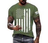 Maglietta a vestibilità regolare, maglietta basic slim fit da uomo per il giorno dell'indipendenza alla moda casual con stampa camicia sportiva e all'aperto t a maniche corte per vacanze streetwear