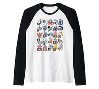 Maglietta ABC Under The Sea - Alfabeto degli Animali oceanici Maglia con Maniche Raglan