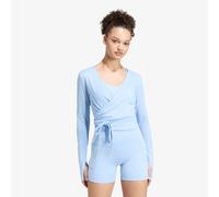 Maglietta adida 3 tripe tudio oft Ballet Wrap Top Glow Blue/ Earth trata S