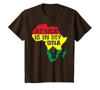 Maglietta Africa is in My Dna Black History Maglietta, Bambini, Marrone, 3 Anni