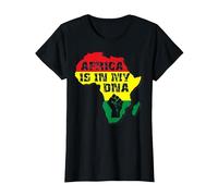 Maglietta Africa is in My Dna Black History Maglietta, Donna, Nero, XXL