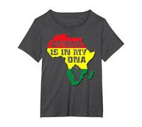Maglietta Africa is in My Dna Black History Maglietta, Donna Plus-Size, Grigio Scuro, 6X