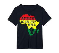 Maglietta Africa is in My Dna Black History Maglietta, Donna Plus-Size, Nero, 5X