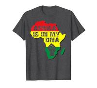 Maglietta Africa is in My Dna Black History Maglietta, Uomo, Grigio Scuro, S