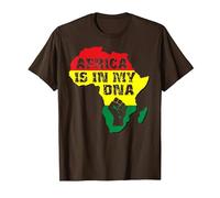 Maglietta Africa is in My Dna Black History Maglietta, Uomo, Marrone, L