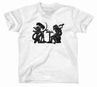 Maglietta "Alien vs Predator" giocano a scacchi