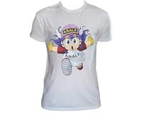Maglietta Arale Manica Corta, Cotone, Stampa DTG, Anime, Bianco, bianco, S