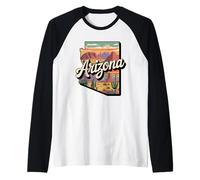 Maglietta Arizona Flag - Arizona Cactus Desert AZ Pride Maglia con Maniche Raglan