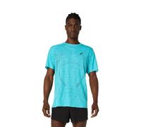 Maglietta Asics Metarun a manica corta blu, Taglia XS.