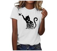 Maglietta Astronauta Blusa Scollo Americana T Shirt Donna Viola Magliette T Shirt Blusa Nera con Paillettes Blusa Manica Corta T Shirt Donna con Stampa Maxi T Shirt da Notte Magliette Bianche Manica