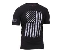 Maglietta Atletica Distressed Con Bandiera Degli Stati Uniti Nera