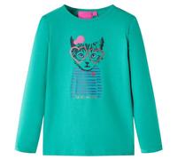 Maglietta Bambina Maniche Lunghe Verde Brillante 128