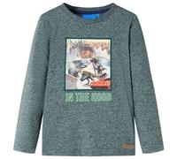 Maglietta Bambino Maniche Lunghe Verde Scuro Mélange 104