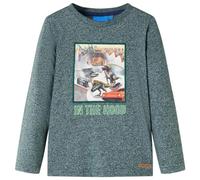 Maglietta Bambino Maniche Lunghe Verde Scuro Mélange 116