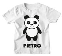 Maglietta Bambino Personalizzabile Panda Animali Divertenti - personalizza con Il Nome del Tuo Bimbo o della Tua Bimba - Idea Regalo