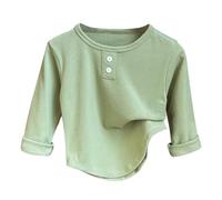 Maglietta Bambino Top Sportivo - Canottiera per Bambini Autunno Nuovo Girocollo Manica Lunga Camicia Autunno Ragazze Biancheria Intima Calda Ragazzo Bambino Vestiti stranieri (Green 6-12 Months)