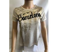 Maglietta Barcelona Donna Desigual Ref 75T24G8 Beige Nuovo