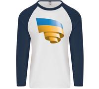 Maglietta Baseball L/S Con Bandiera Ucraina Uomo Per Il Giorno Dell'Ucraina