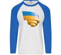 Maglietta Baseball L/S Con Bandiera Ucraina Uomo Per Il Giorno Dell'Ucraina