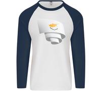 Maglietta Baseball Lunga Uomo Con Bandiera Cipro Per Il Giorno Del Calcio