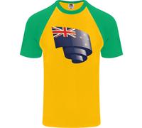 Maglietta Baseball S/S Da Uomo Con Bandiera Della Nuova Zelanda Kiwi