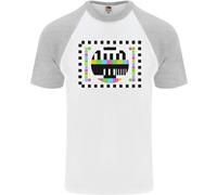 Maglietta Baseball S/S Da Uomo Con Motivo Di Test Del TV
