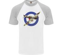 Maglietta Baseball S/S Da Uomo Spitfire MOD RAF WWII Aereo Da Caccia
