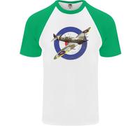 Maglietta Baseball S/S Da Uomo Spitfire MOD RAF WWII Aereo Da Caccia