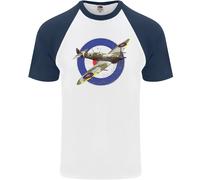 Maglietta Baseball S/S Da Uomo Spitfire MOD RAF WWII Aereo Da Caccia