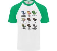 Maglietta Baseball S/S Da Uomo Supereroi Divertenti Con Gatti