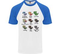 Maglietta Baseball S/S Da Uomo Supereroi Divertenti Con Gatti