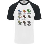 Maglietta Baseball S/S Da Uomo Supereroi Divertenti Con Gatti