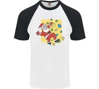 Maglietta Baseball S/S Divertente Di Natale Per Climber Santa Da Uomo