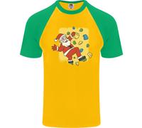 Maglietta Baseball S/S Divertente Di Natale Per Climber Santa Da Uomo