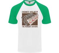 Maglietta Baseball S/S Divertente Per Uomini Meccanico Di Auto Hot Rod E Birra