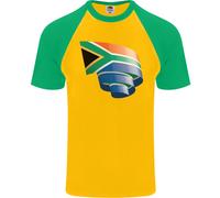 Maglietta Baseball S/S Per Uomo Con Bandiera Del Sud Africa Africa Day
